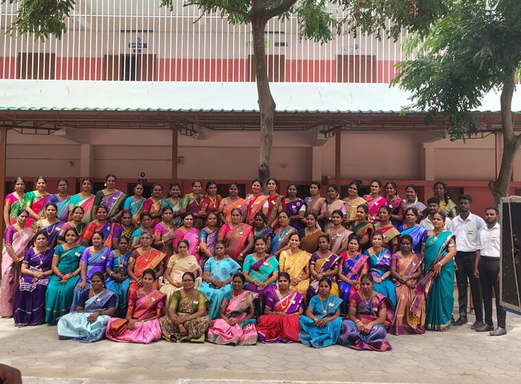 Teachers in a staff meeting